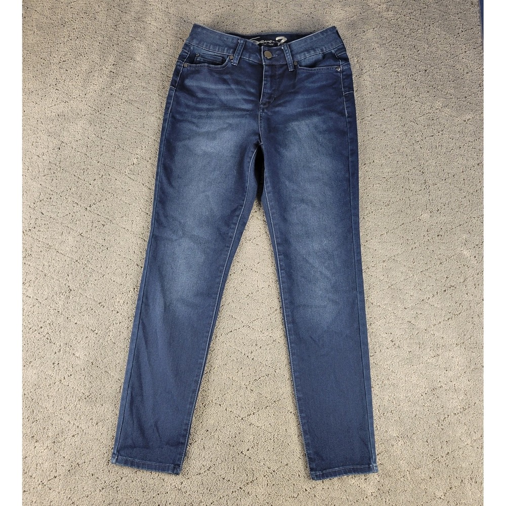 Seven7 Jeans Womens 8 Blue Booty Shaper High Rise Skinny Dark Wash Denim